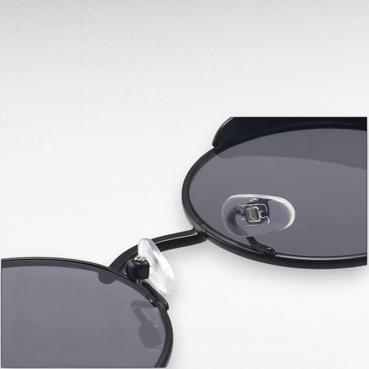 Vintage Round Sunglasses Polarized UV400 Protection Metal Frame Gothic Industrial Design for Men Women Everyday Outdoor
