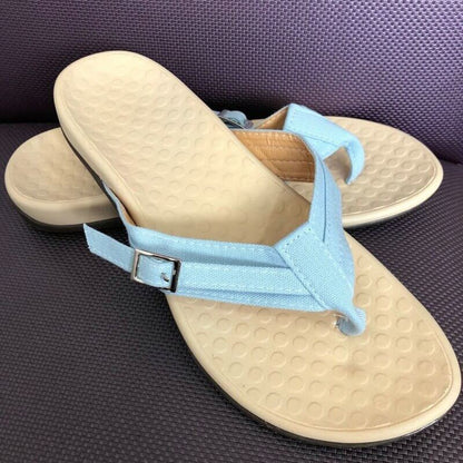Orthopedic Arch Support Sandals for Women – Cushioned Footbed Slip-On Comfort Slides for Plantar Fasciitis & Flat Feet Relief