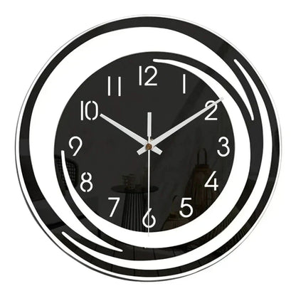 Black Acrylic Wall Clock Modern Geometric Silent Non-Ticking Scandinavian Home Decor for Living Room Bedroom Office