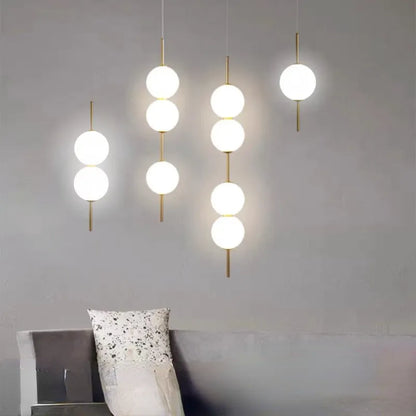 Glass Globe Hanging Light Fixture with Multiple Configurations for Dining Room Kitchen Island Bedroom Contemporary Suspended Ceiling Lamp