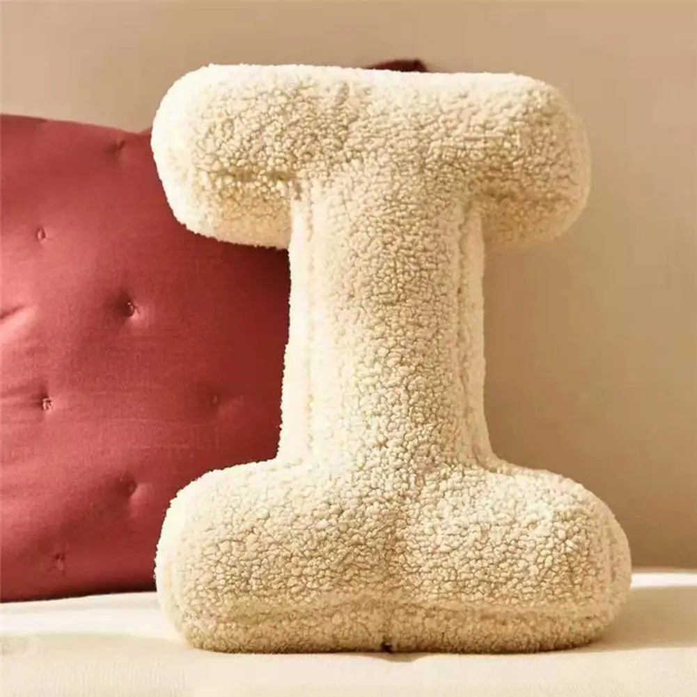 Letter-Shaped Velvet Throw Pillow — Personalized Initial Cushion for Couch, Bed & Nursery Décor