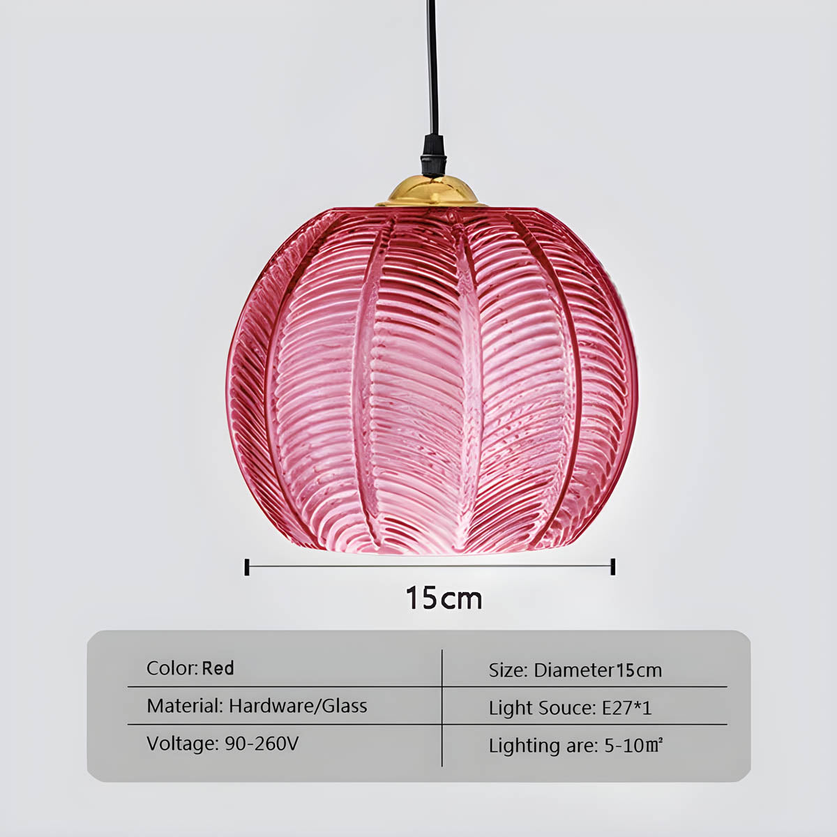 Fluted Globe Hanging Fixture Green Textured Glass Shade 10-Inch E27 Socket Dining Kitchen Island Overhead Lighting for Modern Retro Interior