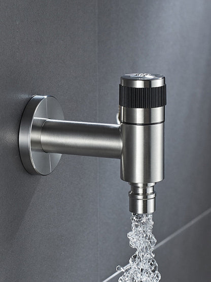 Wall-Mount Outdoor Garden Faucet | Cold Water Hose Spigot with Brass Valve & Stainless Steel Body for Yard, Patio & Balcony