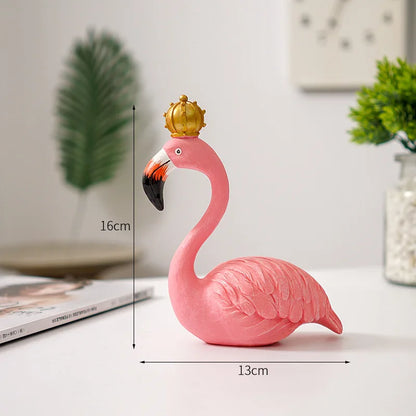Resin Flamingo Figurine Modern Home Decor Sculpture for Shelf Display Living Room Accent Piece Office Desktop Tropical Bird Statue