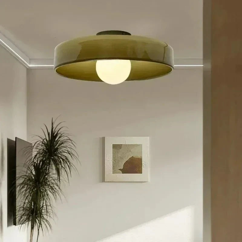 Glass Ceiling Light Fixture with Nordic-Inspired Design – Soft Ambient Lighting for Bedroom, Kitchen, Living Room & Hallway