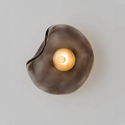 Modern Glass Wall Sconce LED Light Gray Blue Amber Finish for Bedroom Bathroom Kitchen Foyer Hallway Contemporary Lighting Fixture