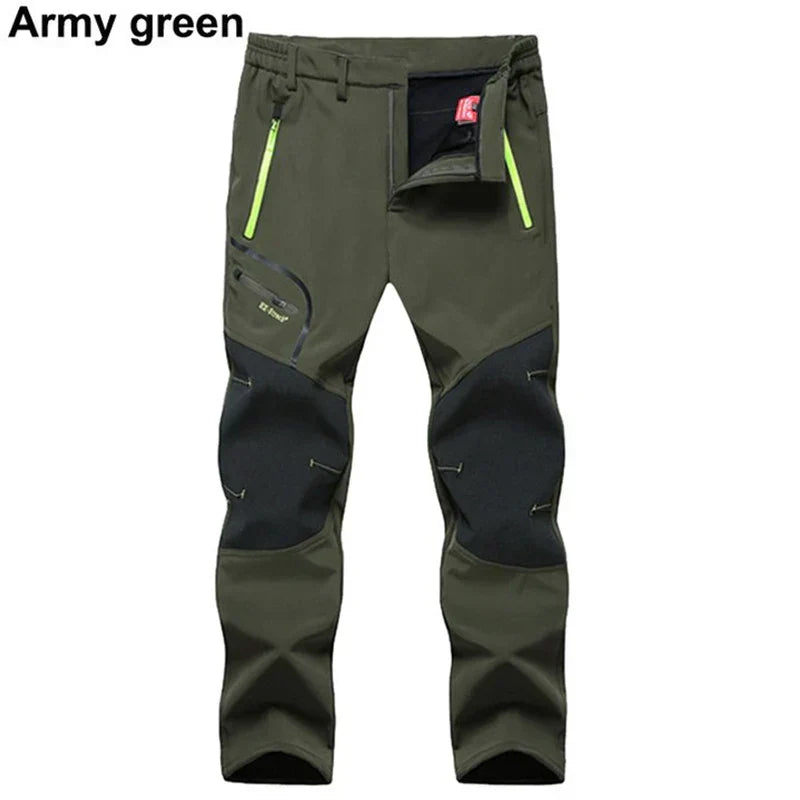 Insulated Hiking Pants for Men Weatherproof Fleece-Lined Outdoor Trousers Cold Weather Gear for Camping Skiing Fishing
