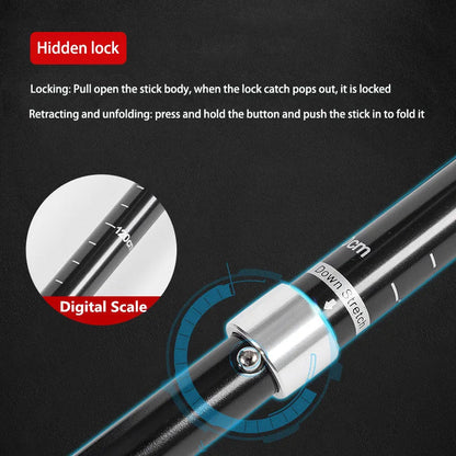 Trekking Poles Adjustable, Collapsible Hiking Poles with EVA Grip, Ultralight Aluminum Walking Sticks for Camping