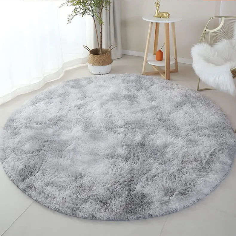 Plush Kids Floor Mat with Memory Foam 39 in Round Anti-Slip Shaggy Rug for Nursery Bedroom Play Space Reading Corner Soft Cushioned Circle C