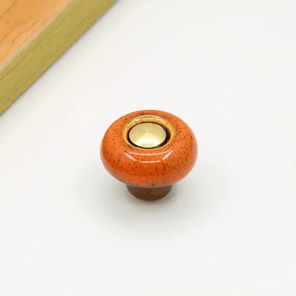 Round Ceramic Furniture Pull 1.3 Inches for Kitchen Drawers Cabinets Cupboard Dresser Bathroom Vanity Wardrobe Refresh Hardware Upgrade Repl