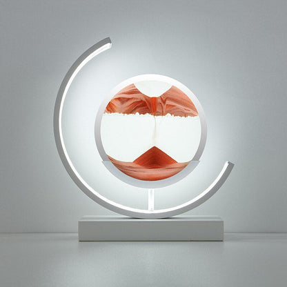 Rotating Sand Art LED Desk Lamp – Motion Sculpture with Warm Light for Office, Bedroom & Living Room Décor