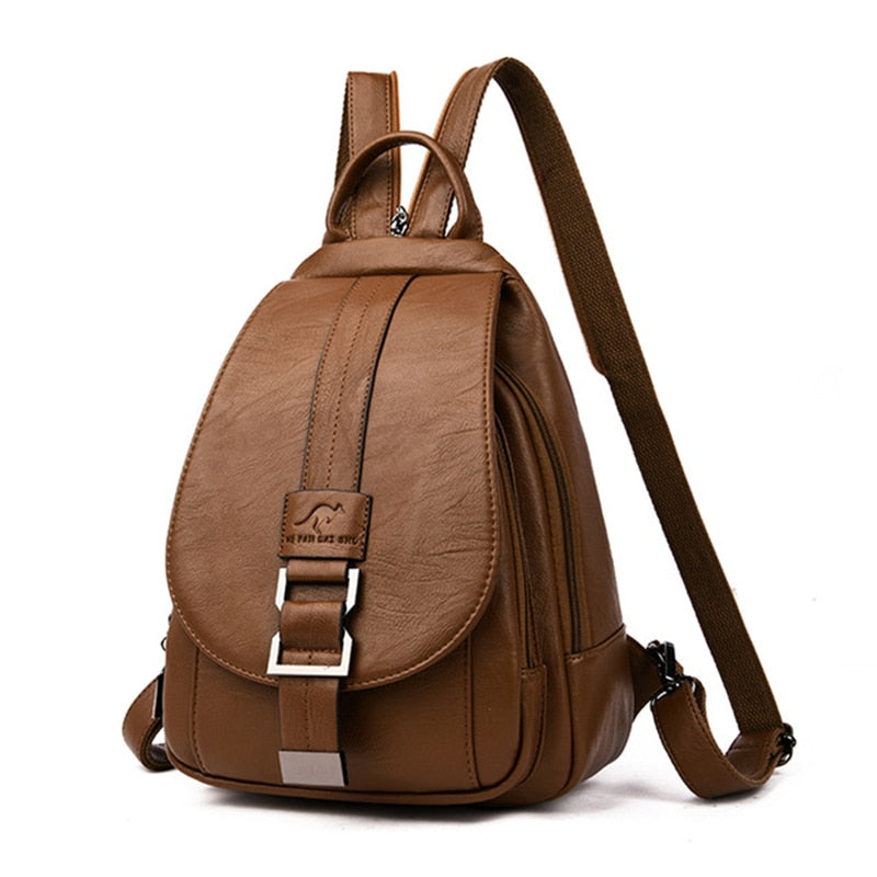Women's Leather Backpack Purse | Convertible Shoulder Bag for Work & Travel | Handcrafted Premium Cowhide | Multi-Pocket Design