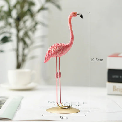 Resin Flamingo Figurine Modern Home Decor Sculpture for Shelf Display Living Room Accent Piece Office Desktop Tropical Bird Statue