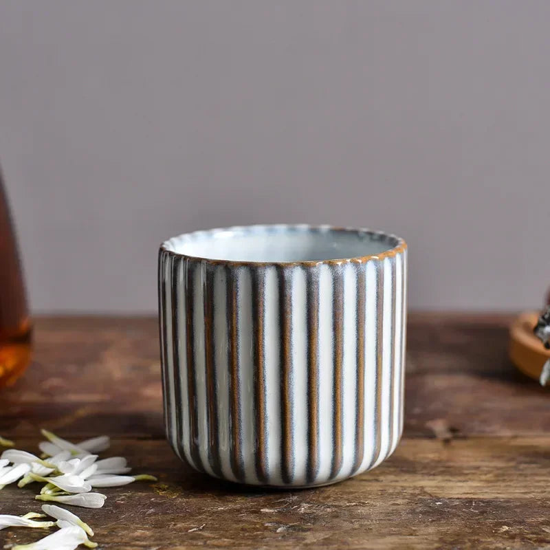 Textured Porcelain Drinking Cup 6.3 fl oz for Hot Beverages, Wine & Sake – Japanese-Inspired Mug for Modern Kitchens & Minimalist Dining Tab