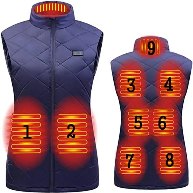 Women's USB Heated Vest with Infrared Heat Zones for Cold Weather | Lightweight Rechargeable Warming Jacket for Fall Winter Outdoor