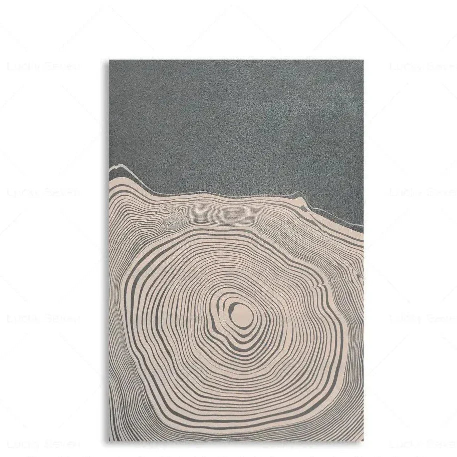 Abstract Tree Ring Wall Art Polyester Canvas 24x18 Inch Nature-Inspired Home Decor for Living Room Bedroom Office Rustic Organic Woodland De