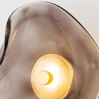 Modern Glass Wall Sconce LED Light Gray Blue Amber Finish for Bedroom Bathroom Kitchen Foyer Hallway Contemporary Lighting Fixture