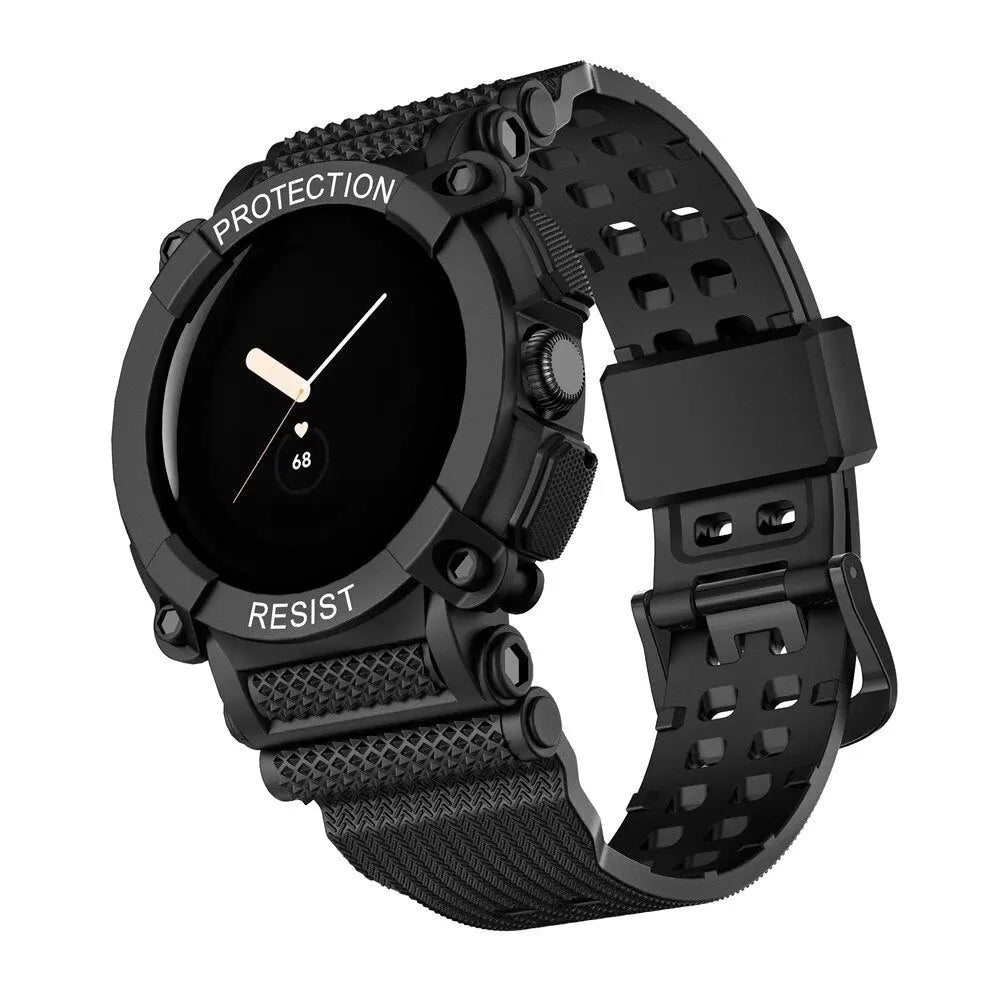 Protective Strap & Shell Combo for Pixel Watch – Matching Band & Bumper Case