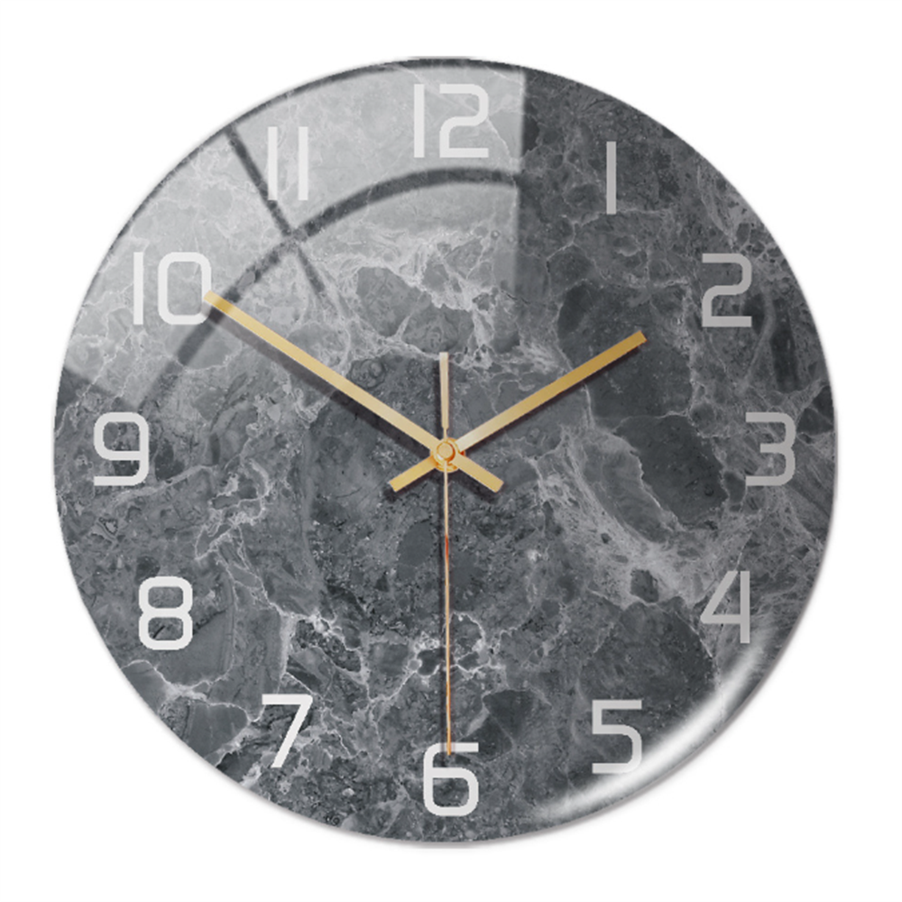 Silent Wall Clock Round Metal Frame Minimalist Quiet Sweep Non-Ticking for Living Room Bedroom Office Home Decor Modern Decorative Timepiece