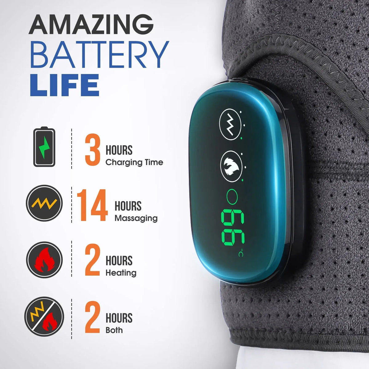 Electric Heating Pad for Shoulder with Vibration, Cordless Heating Pad with Adjustable Heat, Heated Shoulder Brace