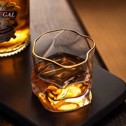 Sculpted Spirit Tumbler Set of 2 for Bourbon Scotch Whisky Cocktails Home Bar Glassware Gift