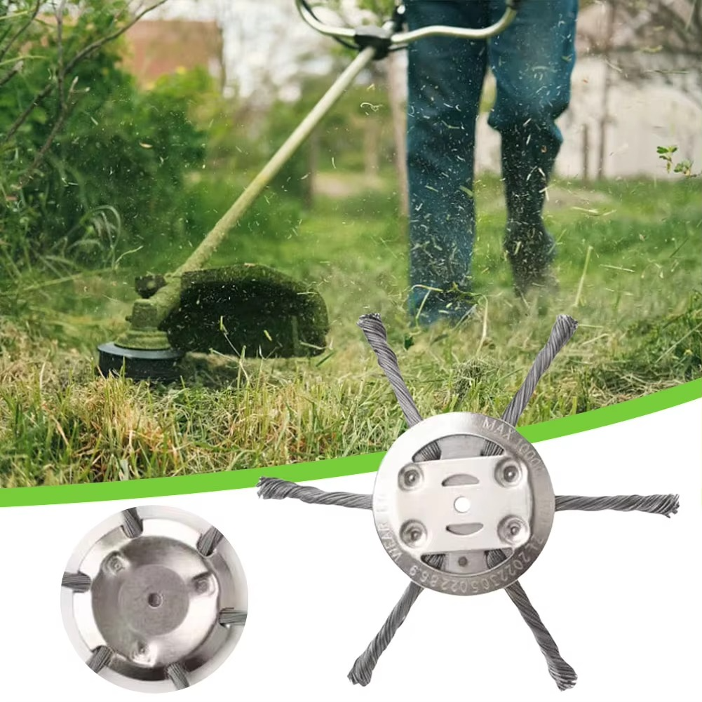 Steel Wire Trimmer Head Attachment for Weed Removal, Moss & Debris Clearing – Universal Fit for String Trimmers & Brush Cutters
