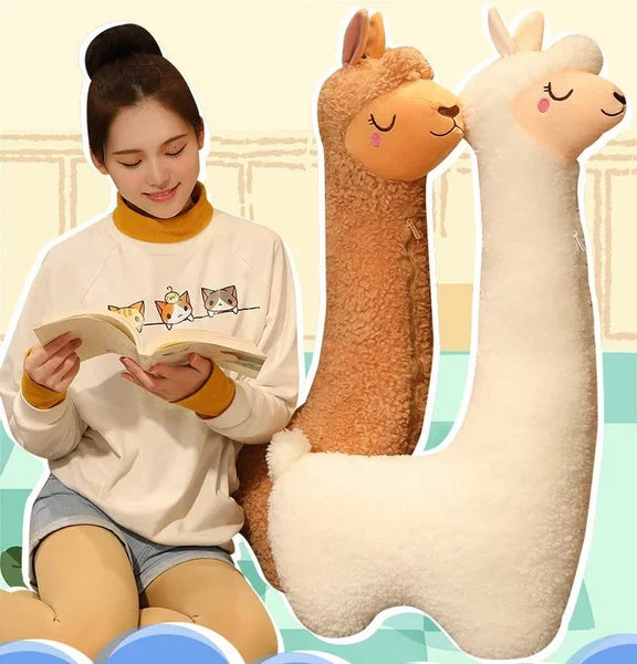 ALPACUDDLE – Soft alpaca plush toy sleep pillow for kids comfort and room decor