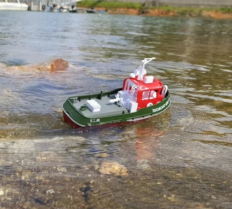 Adventure Tugboat | RC Boat with Dual Motors & Long-Range Control | Durable Design for Thrilling Water Play