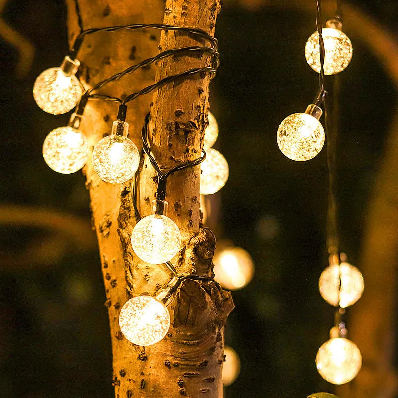 Outdoor LED String Lights Solar Powered Waterproof Decorative Yard Lighting 30 ft for Patio Garden Deck Backyard Pathway Landscape Accent