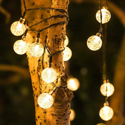 Outdoor LED String Lights Solar Powered Waterproof Decorative Yard Lighting 30 ft for Patio Garden Deck Backyard Pathway Landscape Accent