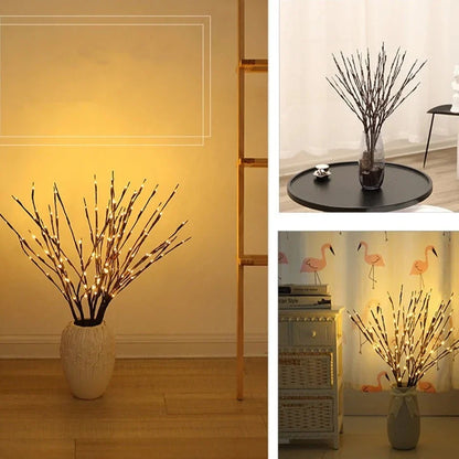 LED Twig Lights Battery Operated Decorative Lighted Branches 27 Inch Tall Warm White Fairy Lights Indoor Outdoor Home Decor Centerpiece Vase