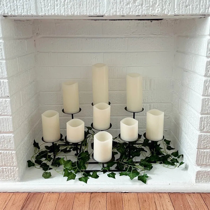 Battery-Powered LED Pillar Candle 4 Inch Realistic Flicker Ivory Wax-Effect Indoor Decor Safe Lighting for Bedroom Living Room Dining Table