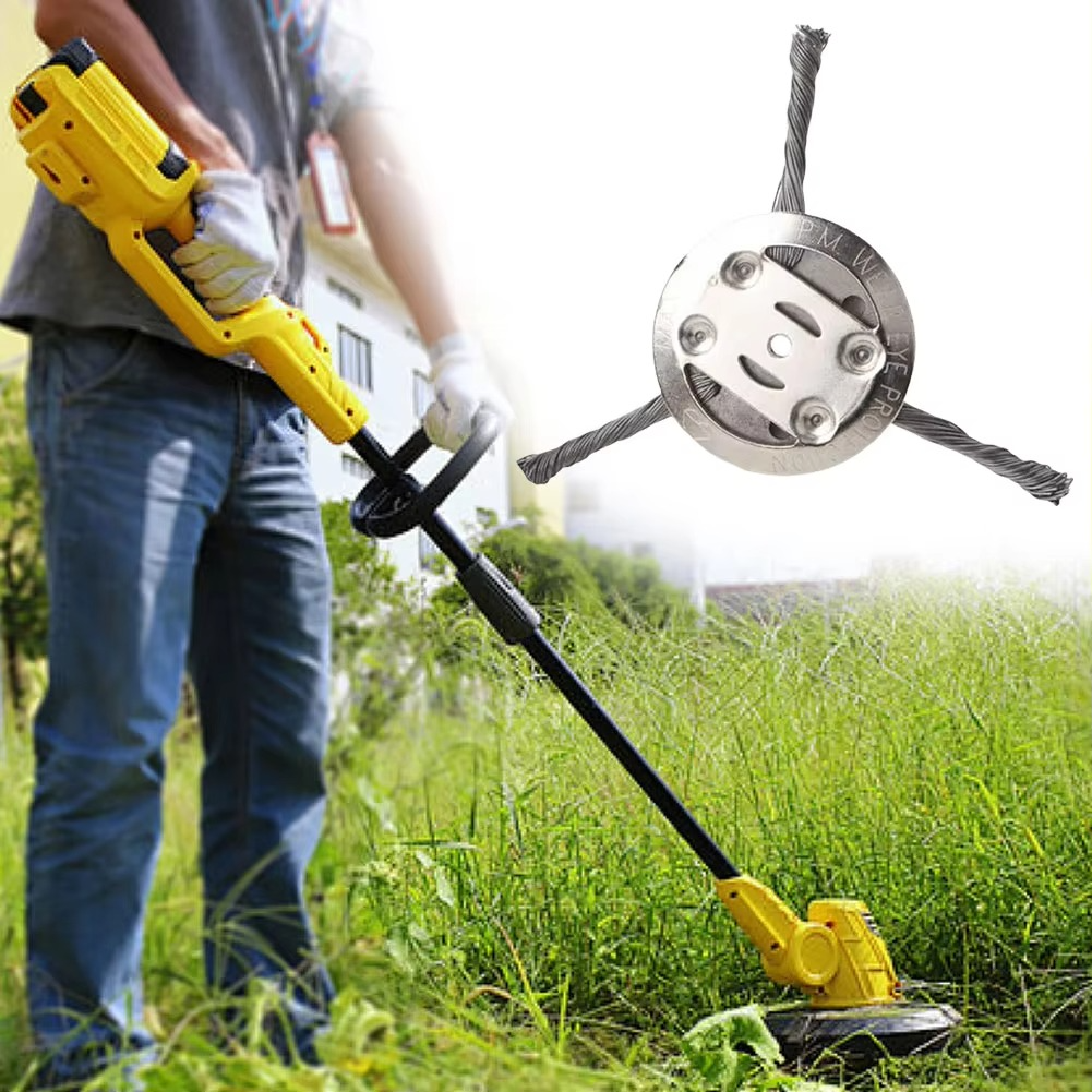 Steel Wire Trimmer Head Attachment for Weed Removal, Moss & Debris Clearing – Universal Fit for String Trimmers & Brush Cutters