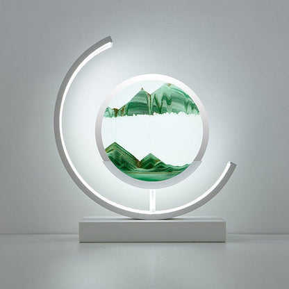Kinetic Sand Motion Night Light with Rotating Landscape Display for Bedroom Nightstand and Living Room Ambiance