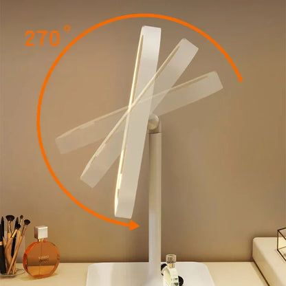 Lighted Makeup Mirror with Touch Control, Cordless Vanity Mirror with 3 Color Temperatures, Adjustable Brightness for Bedroom & Bathroom