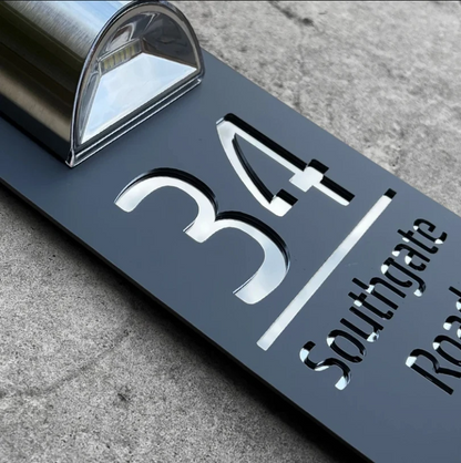 Solar-Powered Illuminated House Number Sign Floating Effect Acrylic Address Plaque for Front Door Custom Personalized Home Address Marker wi