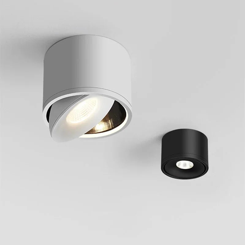 Rotatable LED Overhead Spot Light Fixture 4.4 in Diameter Aluminum Black White for Kitchen Island Living Room Adjustable Accent Track Lighti