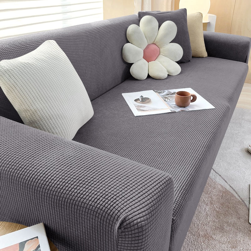 Stretchy Sofa Slipcover with Non-Slip Grip for Living Room – Fits 1 to 4 Seater Couches, Pet-Proof Furniture Protection