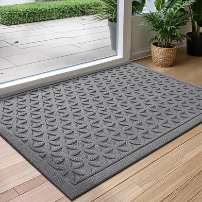 Indoor Outdoor Doormat Absorbent Non-Slip Entryway Floor Mat for Front Door Hallway Kitchen Bathroom Quick Dry Dirt Trapping Rug