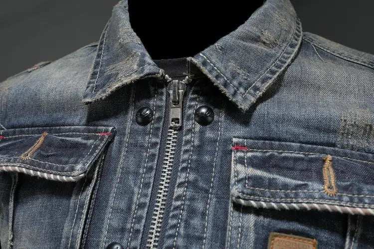 Classic Denim Jacket Vintage Style Gray Button-Front Outerwear Comfortable Everyday Casual Wear Retro Look Fall Spring Coat for Women & Men