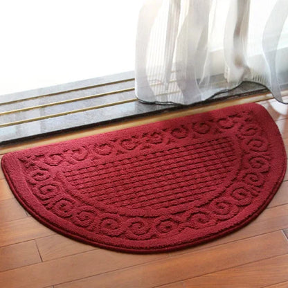 Semicircle Doormat Non-Slip Polyester Entry Mat for Front Door Kitchen Bathroom