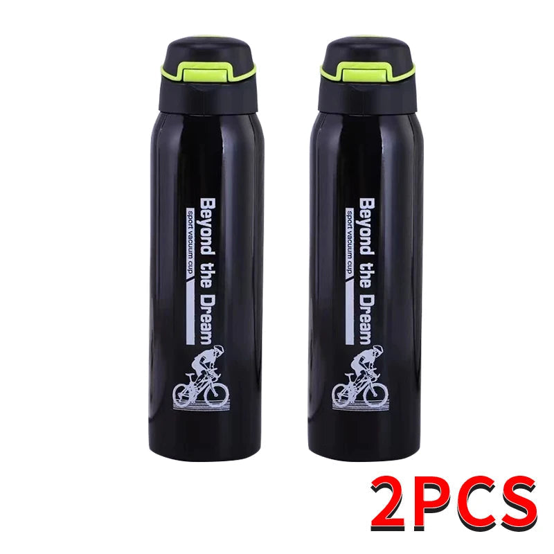 Insulated Stainless Steel Water Bottle with Sport Cap & Carry Loop – 17 oz Double Wall Bike Bottle for Cycling, Commuting & Outdoor Sports