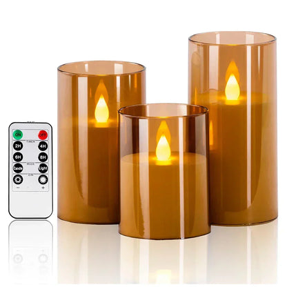 Flameless LED Candles with Flickering Light Effect, Remote Control Battery Operated Pillar Candles for Home Decor, Living Room, Bedroom