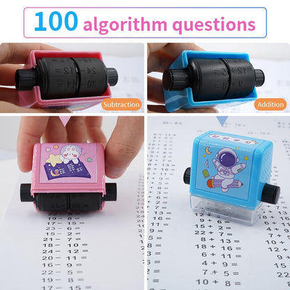Handheld Arithmetic Stamp Roller for Kids Elementary School Homework Practice & Learning