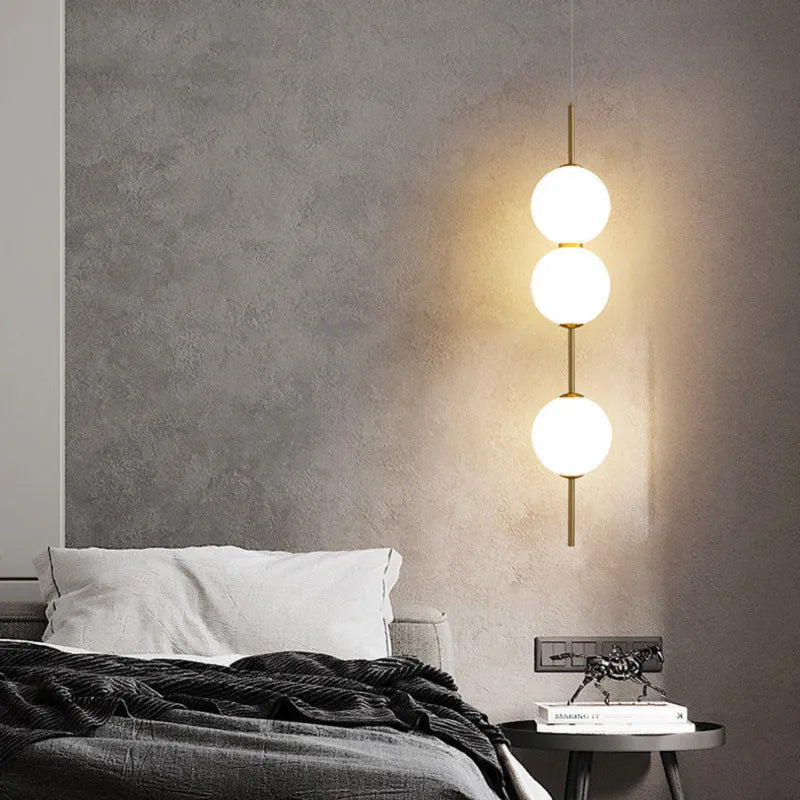 Glass Globe Hanging Light Fixture with Multiple Configurations for Dining Room Kitchen Island Bedroom Contemporary Suspended Ceiling Lamp