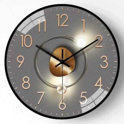 12-Inch Silent Wall Clock Non-Ticking Quartz Movement for Bedroom Office Living Room Modern Round Classic Home Decor Timepiece Battery