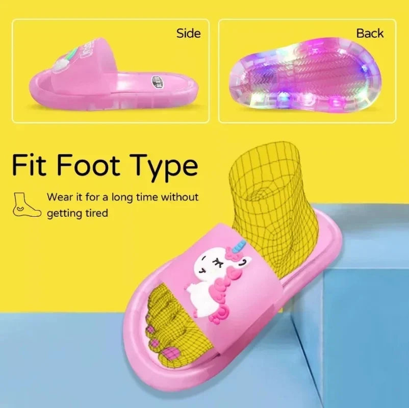 Light-Up Unicorn Slippers for Kids - Fun LED Sandals for Boys & Girls