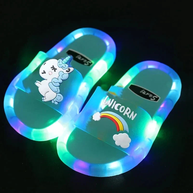 Light-Up Unicorn Slippers for Kids - Fun LED Sandals for Boys & Girls