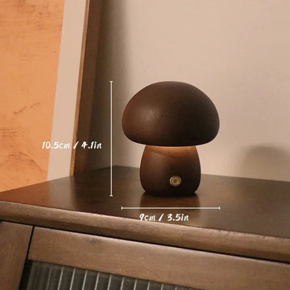 Cordless Wooden Night Light USB Rechargeable 8-Inch Cube Dimmable LED Lamp for Bedside Tables Study Desks Living Rooms