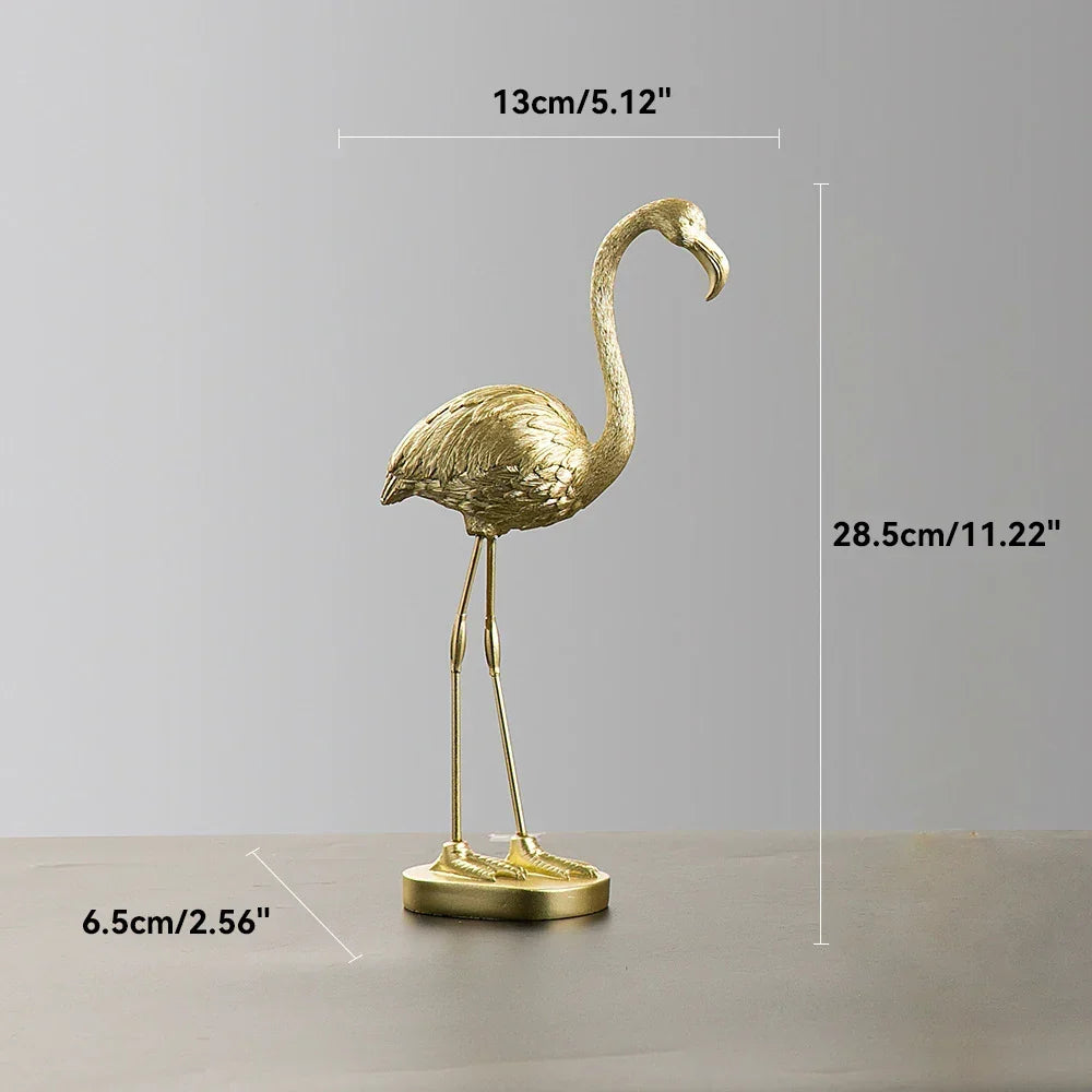 Resin Flamingo Figurine Modern Home Decor Sculpture for Shelf Display Living Room Accent Piece Office Desktop Tropical Bird Statue